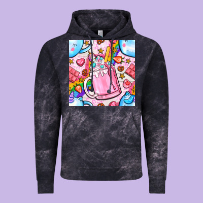 Unicorn Coffe Cup And Star With Rainbow Seamless Pattern Bbs Vintage Hoodie Designed By Bundleandbundleshop