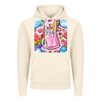 Vintage Artic unicorn coffe cup and star with rainbow seamless pattern bbs Vintage Hoodie - BundleAndBundleShop