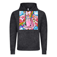 Vintage Black unicorn coffe cup and star with rainbow seamless pattern bbs Vintage Hoodie - BundleAndBundleShop