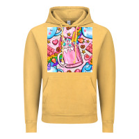 Vintage Mustard unicorn coffe cup and star with rainbow seamless pattern bbs Vintage Hoodie - BundleAndBundleShop