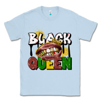 Dusty Blue black queen Classic Tee - CowGirlArtShop