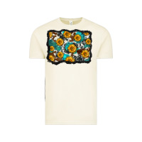 Vintage Arctic cowhide  turquoise sunflowers pattern olivia Vintage Tee - OliviaCreatesArt