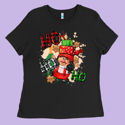 Ho Ho Ho Girl Gnome Ladies Tee Designed By Cowgirlartshop