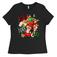 Black ho ho ho girl gnome Ladies Tee - CowGirlArtShop