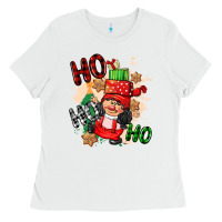 White ho ho ho girl gnome Ladies Tee - CowGirlArtShop