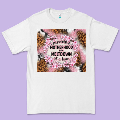 Surviving Motherhood One Meltdown At The Time Premium Tee Designed By Tumblerdesignbyshophia