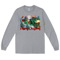 Heather Grey merry christmas santa polar express Long Sleeve Tee - FaDigitalArtStudio