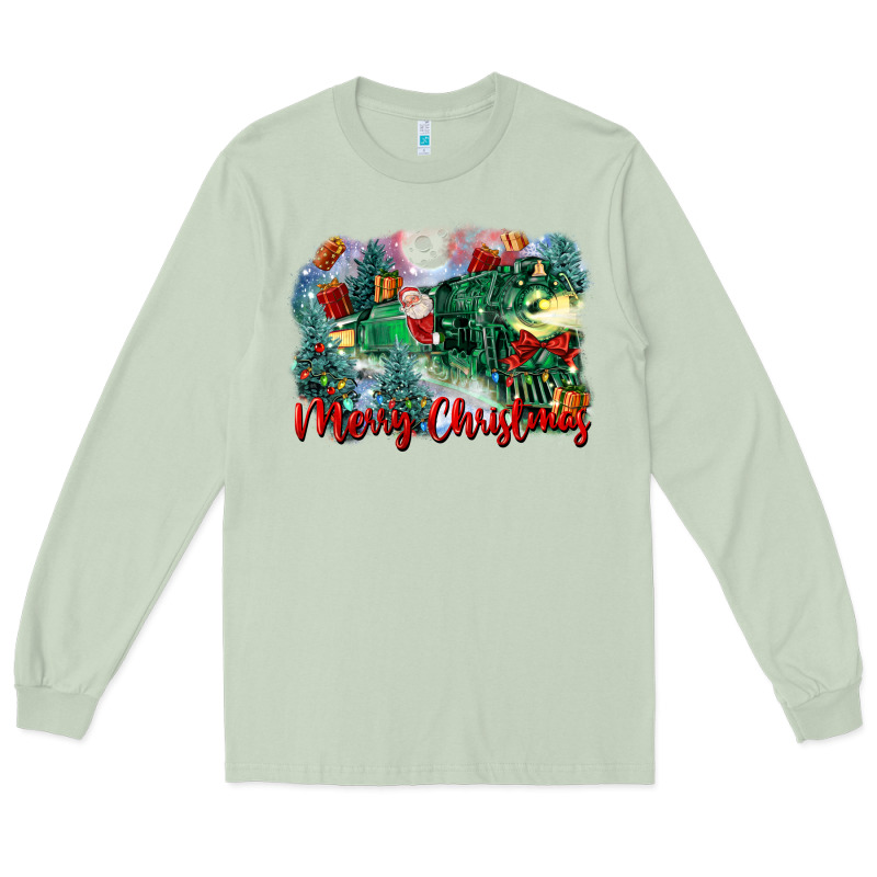 Merry Christmas Santa Polar Express Long Sleeve Tee by FaDigitalArtStudio | Teevron