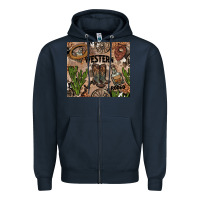 Navy western rodeo Zipper Hoodie - AdoDesignShop
