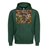 Sports Green western rodeo Zipper Hoodie - AdoDesignShop