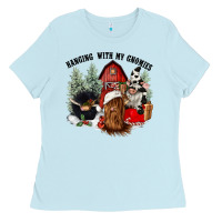 Baby Blue hanging with my gnomies Ladies Tee - CowGirlArtShop