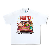 White Valentine's Day Truck Farm Animals Cupid XOXO Urban Heavy Tee - FaDigitalArtStudio