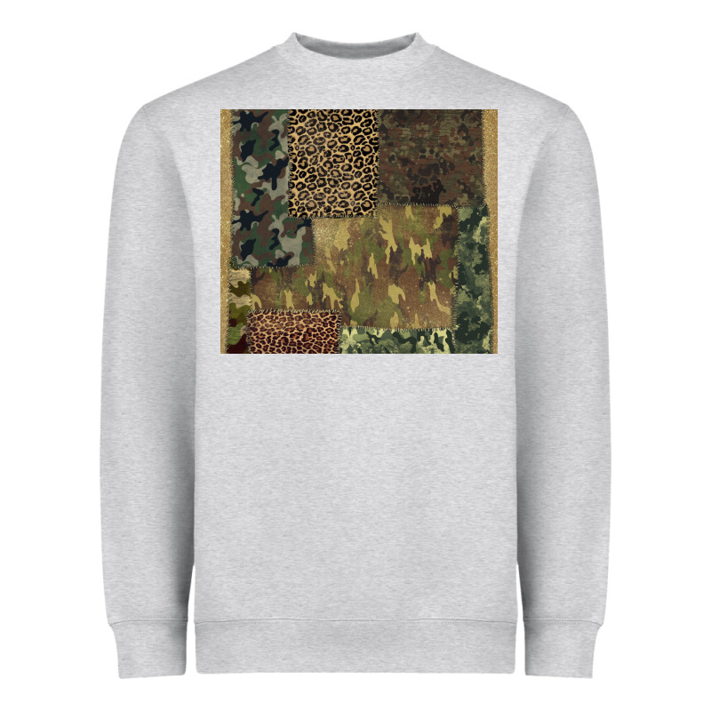 Camouflage Leopard Patches Heavyweight Sweatshirt by BarkalooDesign | Teevron