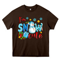 Chocolate Brown i'm snow cute Heavy Core Tee - texasbilliewilder