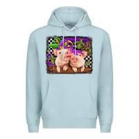 Blue Mist mardi gras western leopard pigs Premium Hoodie - Jasminsmagicworld