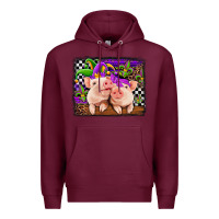 Burgundy mardi gras western leopard pigs Premium Hoodie - Jasminsmagicworld