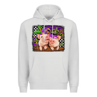 Dove Grey mardi gras western leopard pigs Premium Hoodie - Jasminsmagicworld