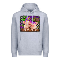 Heather Grey mardi gras western leopard pigs Premium Hoodie - Jasminsmagicworld