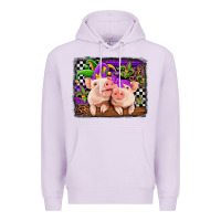 Lilac mardi gras western leopard pigs Premium Hoodie - Jasminsmagicworld