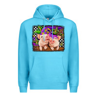 Ocean Blue mardi gras western leopard pigs Premium Hoodie - Jasminsmagicworld