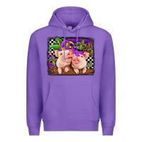 Purple mardi gras western leopard pigs Premium Hoodie - Jasminsmagicworld