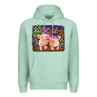 Seafoam mardi gras western leopard pigs Premium Hoodie - Jasminsmagicworld