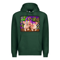 Sports Green mardi gras western leopard pigs Premium Hoodie - Jasminsmagicworld