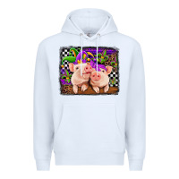 White mardi gras western leopard pigs Premium Hoodie - Jasminsmagicworld