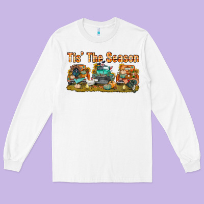 Thanksgiving Tis' The Season With Trucks Bbs Long Sleeve Tee Designed By Bundleandbundleshop