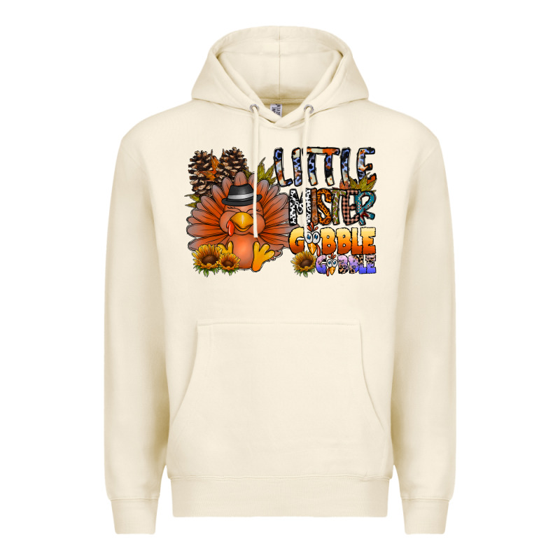 Little Mister Gobble Gobble Premium Hoodie by CowhideDigitalArt | Teevron