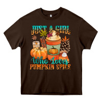Chocolate Brown Just a girl who loves pumpkin spice Heavy Core Tee - NancyCooperArtShop