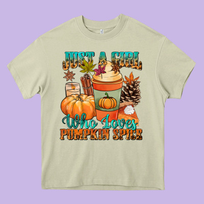 Just A Girl Who Loves Pumpkin Spice Heavy Core Tee Designed By Nancycooperartshop
