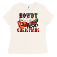 Bone howdy christmas with santa riding his sleighs Ladies Tee - CowGirlArtShop