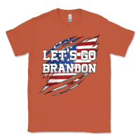 Copper Let's Go Brandon Ripped Cloth with American Flag Classic Tee - Jasminsmagicworld