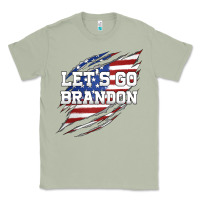 Matcha Let's Go Brandon Ripped Cloth with American Flag Classic Tee - Jasminsmagicworld
