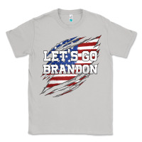 Moon Dust Let's Go Brandon Ripped Cloth with American Flag Classic Tee - Jasminsmagicworld