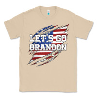 Mushroom Let's Go Brandon Ripped Cloth with American Flag Classic Tee - Jasminsmagicworld