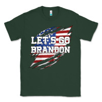 Sports Green Let's Go Brandon Ripped Cloth with American Flag Classic Tee - Jasminsmagicworld