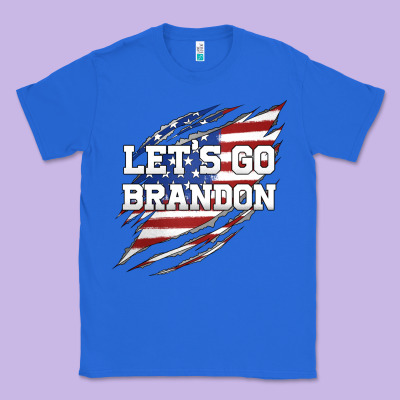 Let's Go Brandon Ripped Cloth With American Flag Classic Tee Designed By Jasminsmagicworld