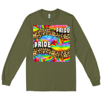 Army Green Pride lgbtq leopard with love and rainbow seamless Long Sleeve Tee - BundleAndBundleShop
