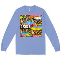 Colony Blue Pride lgbtq leopard with love and rainbow seamless Long Sleeve Tee - BundleAndBundleShop
