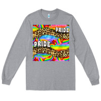 Heather Grey Pride lgbtq leopard with love and rainbow seamless Long Sleeve Tee - BundleAndBundleShop