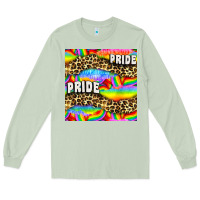 Matcha Pride lgbtq leopard with love and rainbow seamless Long Sleeve Tee - BundleAndBundleShop