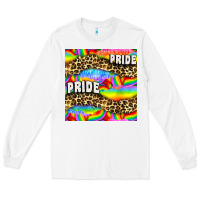 White Pride lgbtq leopard with love and rainbow seamless Long Sleeve Tee - BundleAndBundleShop