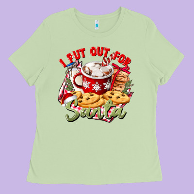 I Put Out For Santa Ladies Tee Designed By Cowgirlartshop