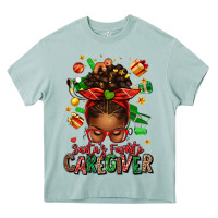 Arona santas favorite caregiver afro messy bun Heavy Core Tee - texasbilliewilder