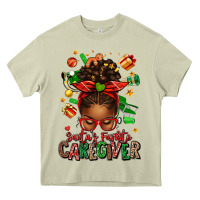 Mossy santas favorite caregiver afro messy bun Heavy Core Tee - texasbilliewilder
