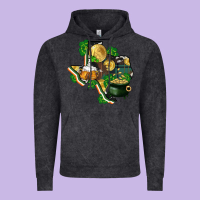 Texas Map St Patrick's Day Vintage Hoodie Designed By Fadigitalartstudio