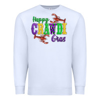 White happy mardi gras with lobster Premium Sweatshirt - AdoDesignShop