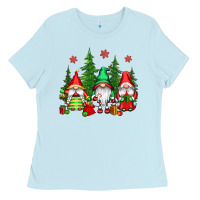 Baby Blue christmas gnomies Ladies Tee - CowGirlArtShop